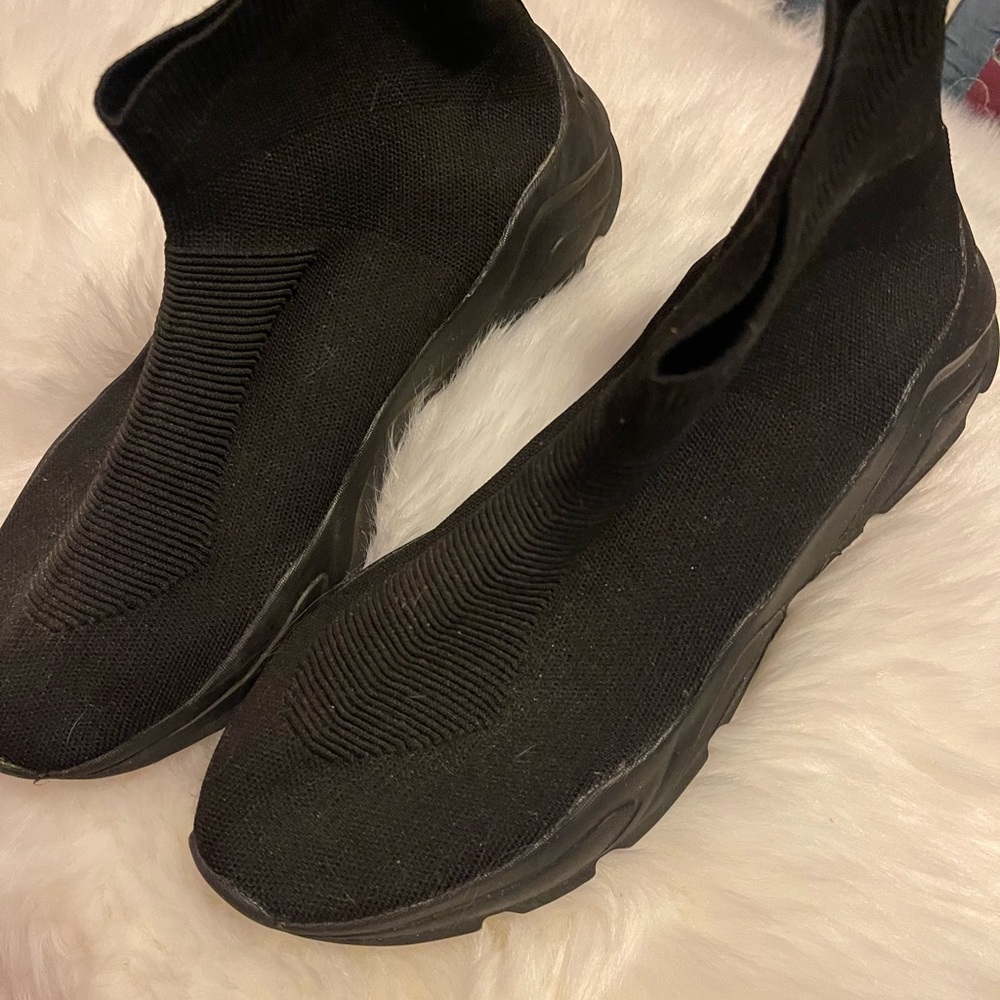 Rallyman Black Knit Sneakers